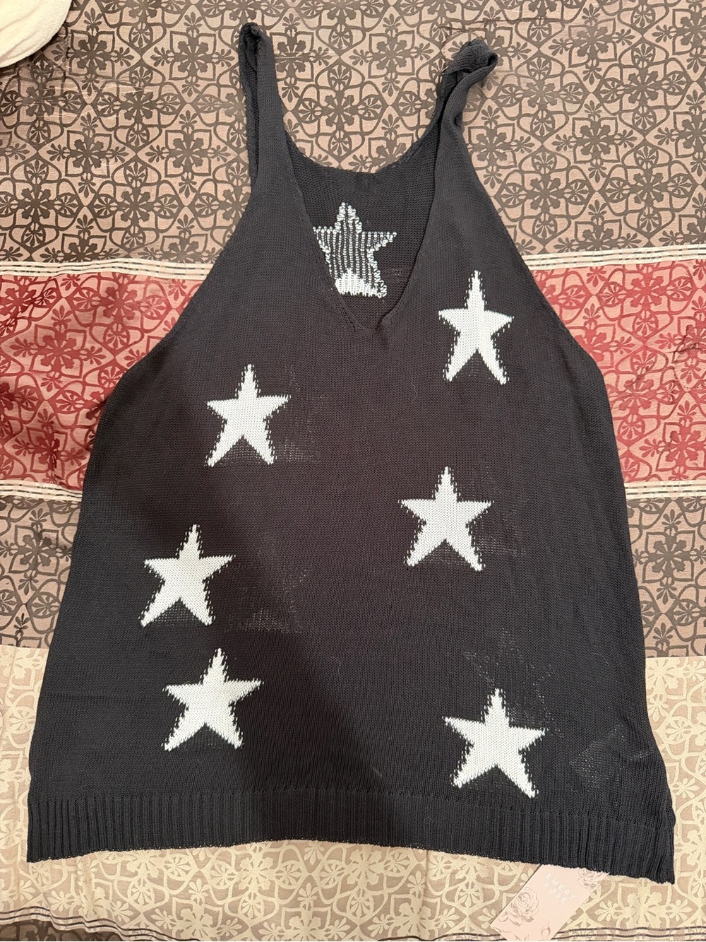 Women’s Black Star Knit Tank Top